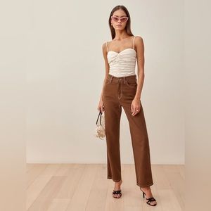 Reformation fennel linen top